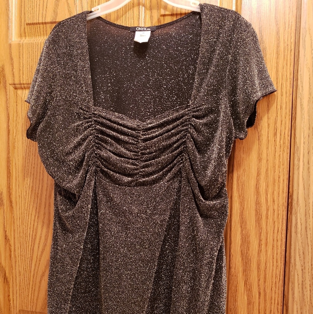 onyx -Nylon black-metalic blouse